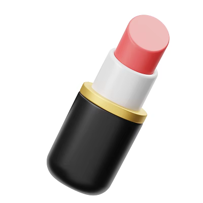 Luxury Cosmetic Lipstick With Pink Shade White Middle Section Black Case And Gold Ring 3d model