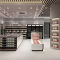 Supermarket Department Store Interior With Organized Shelves Refrigerated Cases Display Counters And Various Products