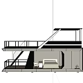 Modern Double Storey Guesthouse with Terrace Staircase and Bedroom Interior