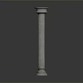 Classical Architectural Column With White Fluted Texture Base And Capital