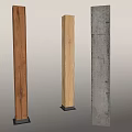 concrete column wooden column luminous column 3d model