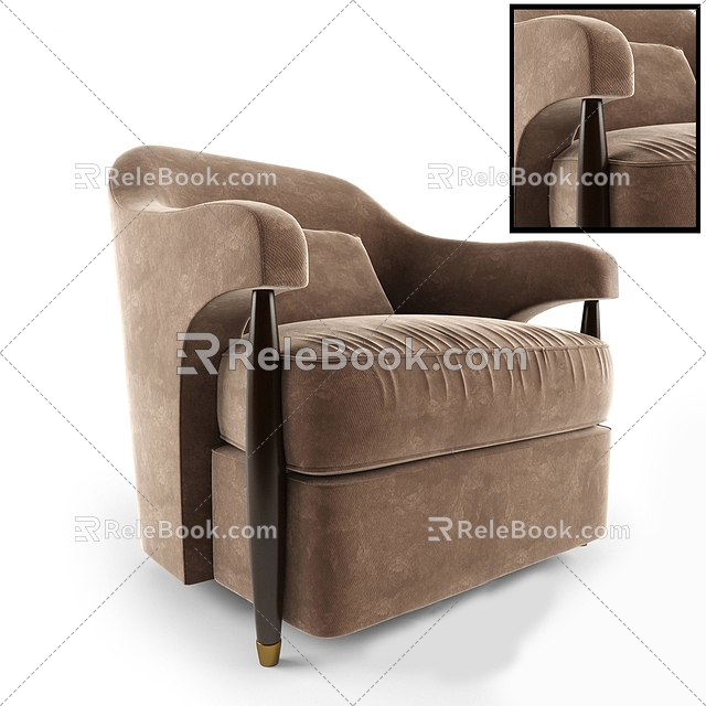 Stool Sofa Single Sofa Seat Casual Sofa Single Chair 3d model