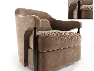 Stool Sofa Single Sofa Seat Casual Sofa Single Chair 3d model