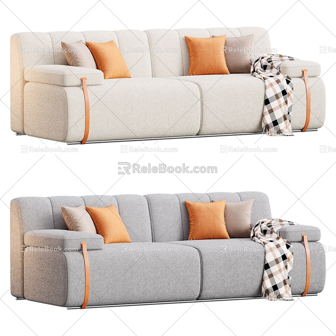 Modern double sofa 3d model