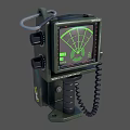Military Handheld Tactical Device With Green Radar Screen And Control Knobs