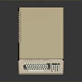 Vintage Computer With Keyboard Display Screen And Control Buttons Beige Casing