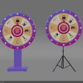Interactive Zone Featuring Two Colorful Spinning Wheels With Purple Base And Tripod Stand