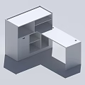 Modern White Office Furniture Desk With Storage Shelves Drawer And Simple Design