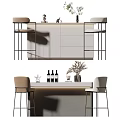 Modern Bar Chair Combination Bar Counter 3d model