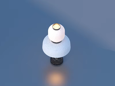 Woven Design Table Lamp With White Shade And Black Base On Blue Background 3d model