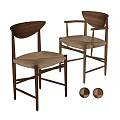 Modern Minimalist Dining Chairs With Wooden Frame Fabric Upholstered Seat And Cross Leg Design