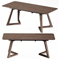 Modern Wooden Dining Table With Matching Bench And Unique Contemporary Leg Design