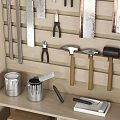 Modern tool cabinet woodworking tool combination claw hammer chisel hand planer metal ruler back saw hand saw triangle ruler inner saw wire pliers 3d model