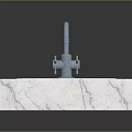 Modern Bathroom Interior With White Marble Countertop Chrome Faucet And Undermount Sink