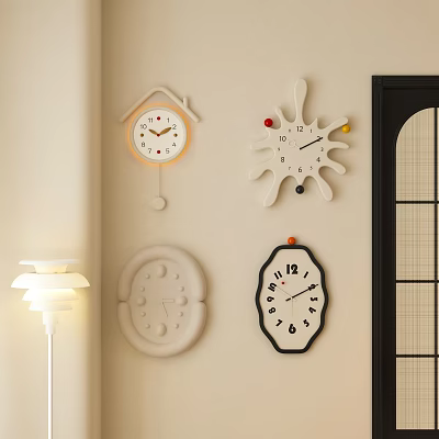 Unique Wall Decor Clocks With Different Creative Designs In Home Interiors 3d model