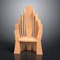 Unique Modern Wooden Chair Design With Vertical Slats And Light Wood Tone