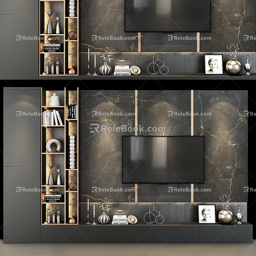 TV background wall model