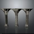 Classic Stone Archway Columns As Architectural Decorative Elements For Scenic Design 3d model