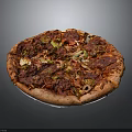Tasty Pepperoni Pizza Topped With Bell Peppers Onions Olives And Crispy Crust On Clear Plate