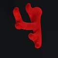 Decorative Red Animal Claw Shaped Wall Decor On Black Background 3d model