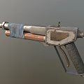 Vintage Submachine Gun With Wooden Grip Metal Body And Worn Straps