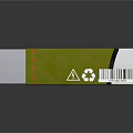 Green Product Packaging Box With Recycling Symbol And Barcode Label