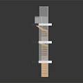 Modern Staircase Connecting Multiple Floors In White Architectural Model With Platforms