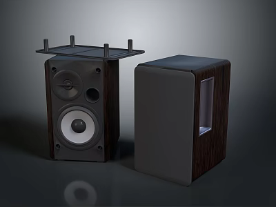 Modern Computer Speakers With Wooden Enclosure And High Quality Sound Performance 3d model