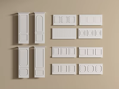 Various Decorative White Wainscoting Panel Designs for Home Interior Walls 3d model