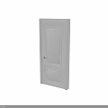 White Swing Doors With Simple Panel Design And Metal Handles For Home Interior