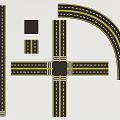 road asphalt asphalt road urban road highway traffic road 3d model