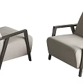 Modern Accent Chair with Dark Wood Arms Light Gray Fabric Upholstery Contemporary Design