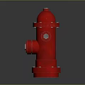 Red Fire Hydrant With Top Cap Valve And Base On Dark Background