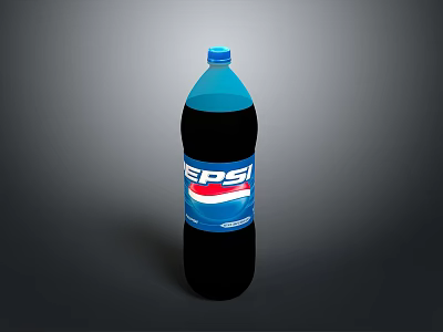 Pepsi Carbonated Soft Drink in Large Bottle with Blue Cap 3d model
