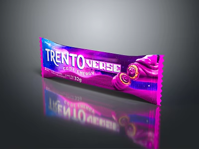 TRENTOVERSE Colour Burst Delicious Candy Bar With Vibrant Purple Pink Packaging 32g 3d model