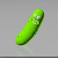 Green Anthropomorphic Pickle Cartoon Character With Funny Face And Eyes
