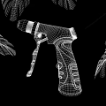 Handheld Household Tool With Black Handle Silver Metal And Wooden Nozzle Against Green Leaves Background
