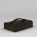 Modern Tech Exhibition Hall Showcasing Brown Leather Toolbox With Handle 3d model