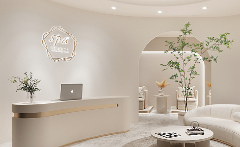 The front desk of the beauty salon 3d model