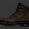 Brown High Top Leather Shoes With Worn Look And Outdoor Non Slip Sole