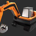 Orange Heavy Duty Crawler Excavator Functional Vehicle With Cab And Steel Bucket