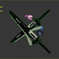 Modern Crossed Swords With Black Blades Green Luminous Accents And Decorative Hilts