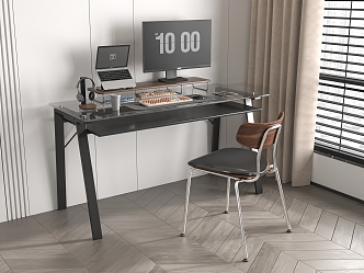 Desk and Chair Combination Leisure Chair Office Supplies 3d model