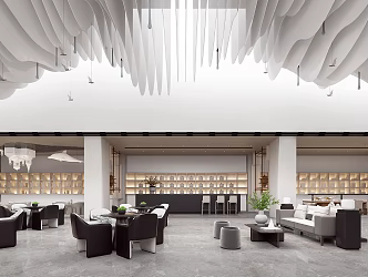 Modern reception area Sales office Sales center Negotiation area Rest area 3d model