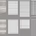 Various Window Blinds Styles With Folded And Extended Designs For Home Decoration 3d model