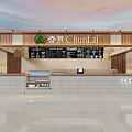 Chunlai Café Interior Design With Menu Board Counter And Display Case 3d model