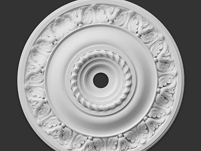 Ornate Circular Decorative Component With Intricate Patterns And Central Hole 3d model