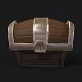 Vintage Wooden Storage Chest With Silver Metal Accents And Classic Design