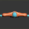 Blue Fictional Creature In Orange Jacket With Yellow Goggles Torn Dark Pants And Arms Outstretched