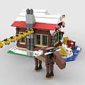 LEGO Toy Blocks Christmas Cottage Christmas Reindeer 3d model